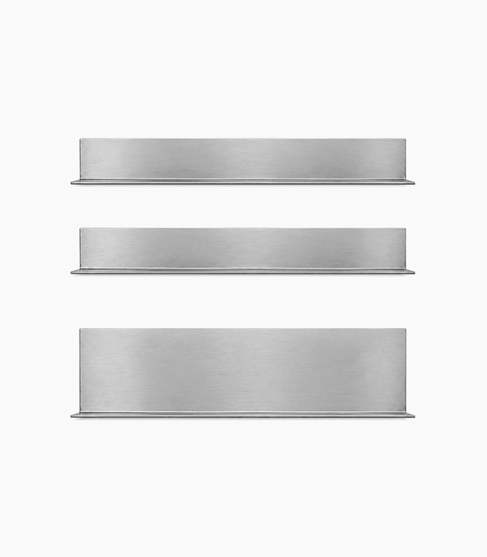 Brushed Aluminum Wall Shelf Set Brushed Aluminum Wall Shelf Set