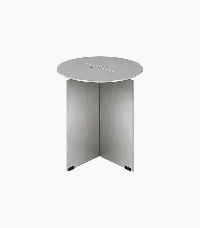 Brushed Aluminium Round Side Table