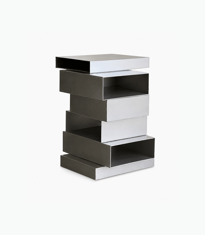 Modern Geometric Stainless Steel Side Table