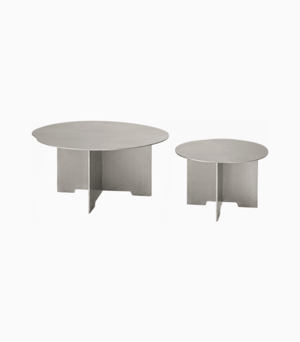 Brushed Stainless Steel Coffee Table Set