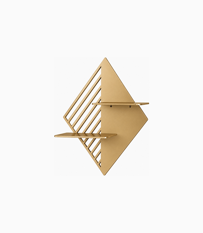Artistic Geometric Gold Wall Shelf