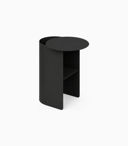 Minimalist Metal Side Table with Storage Shelf