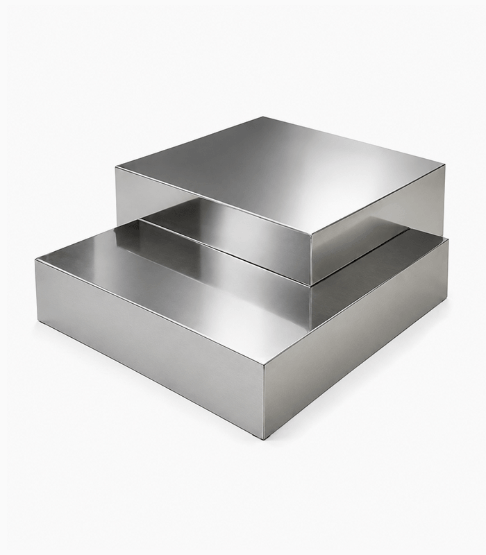 Modern Polished Stainless Steel Coffee Table