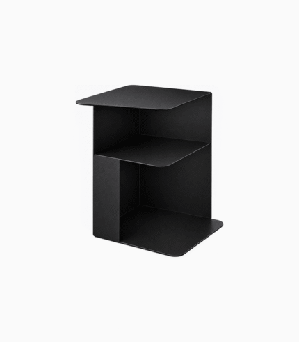 Geometric Iron Side Table with Open Storage