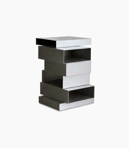 Modern Geometric Stainless Steel Side Table