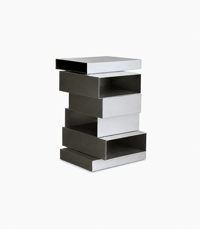 Modern Geometric Stainless Steel Side Table