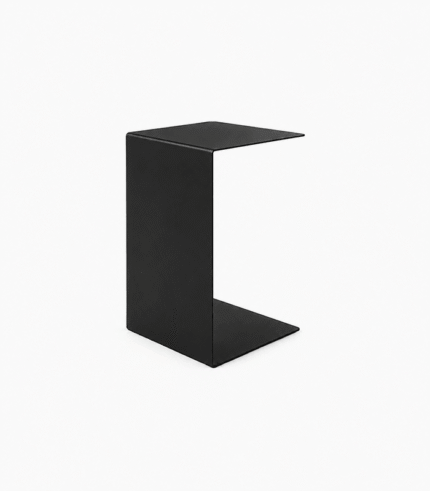 C-Shaped Stainless Steel Side Table