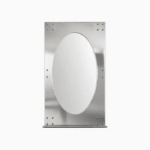 Architectural Polished Steel Oval Mirror