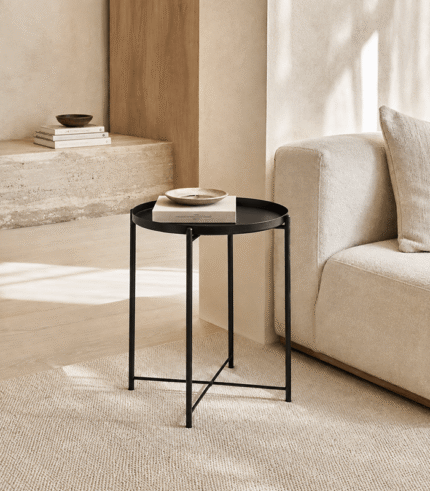 Minimalistic Round Metal Side Table