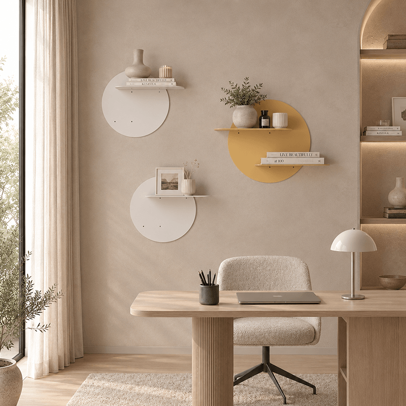 Modern Round Metal Wall Shelf
