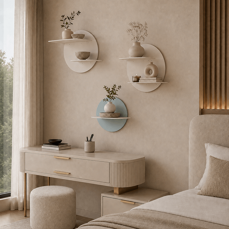 Modern Round Metal Wall Shelf