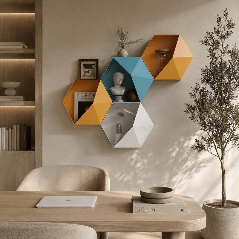 Nordic Geometric Metal Wall Shelf