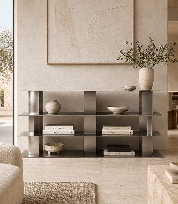 Modern Aluminum Modular Console Shelf