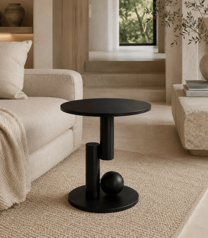 Sculptural Round Side Table