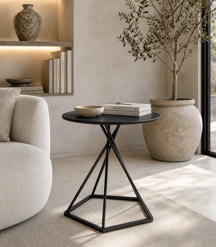 Minimalist Round Metal Side Table