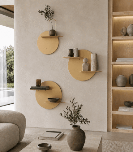 Modern Round Metal Wall Shelf