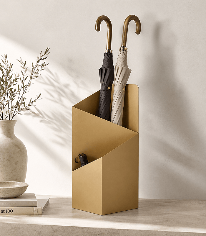 Sculptural Metal Umbrella Stand