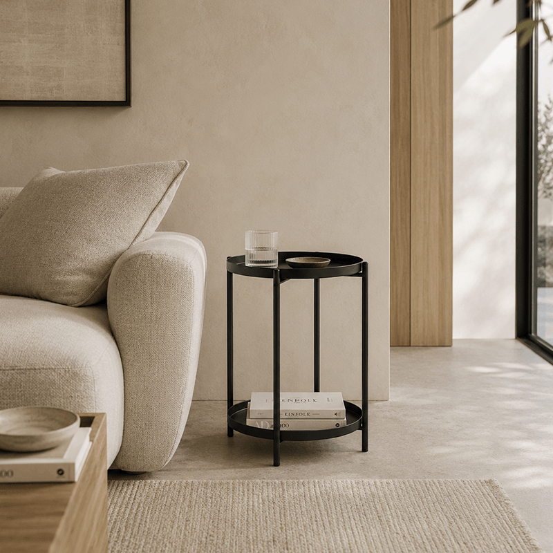Minimalistic Round Metal Side Table
