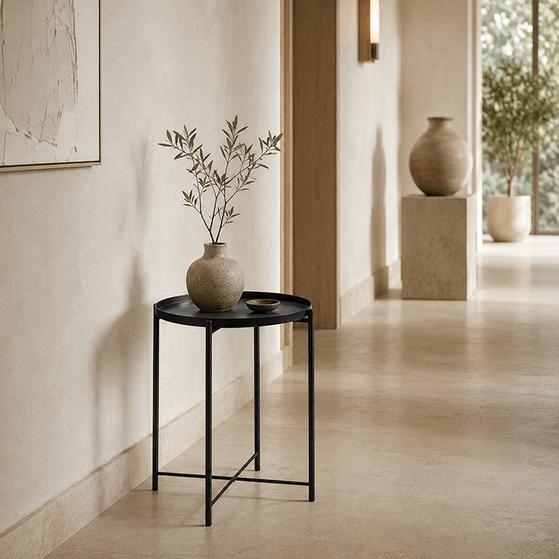 Minimalistic Round Metal Side Table