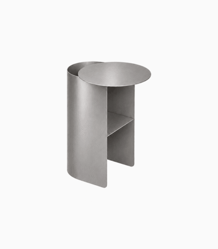 Sculptural Stainless Steel Side Table