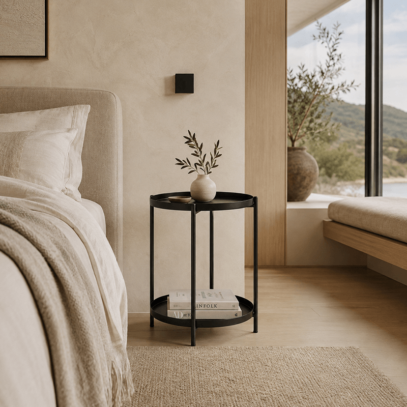Minimalistic Round Metal Side Table