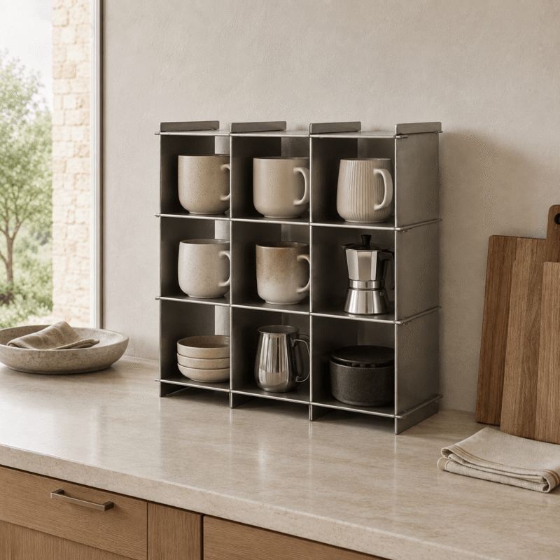 Minimalist Aluminum Cup Shelf