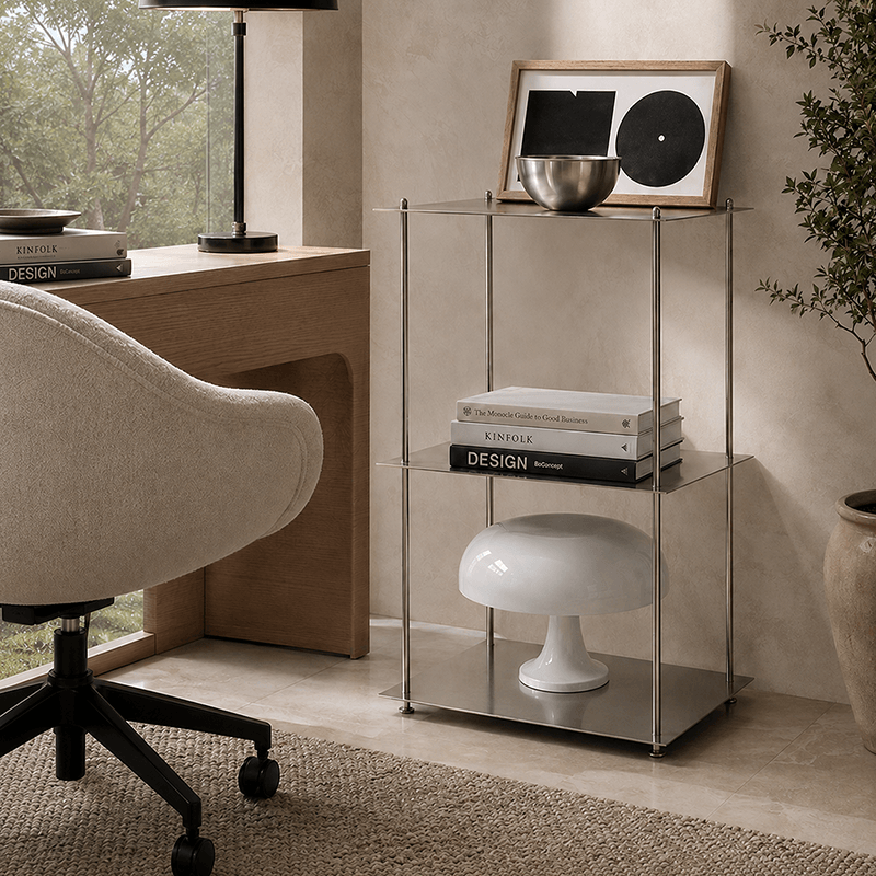 Modern 3-Tier Stainless Steel Storage Shelf