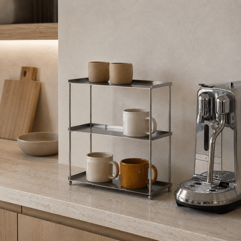 Stainless Steel 3-Tier Cup Shelf