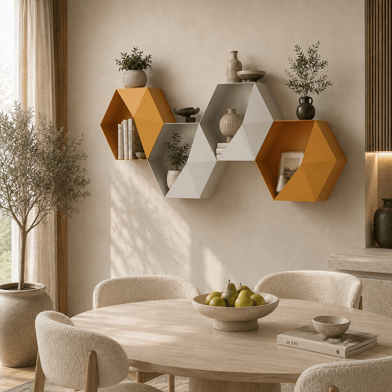 Nordic Geometric Metal Wall Shelf