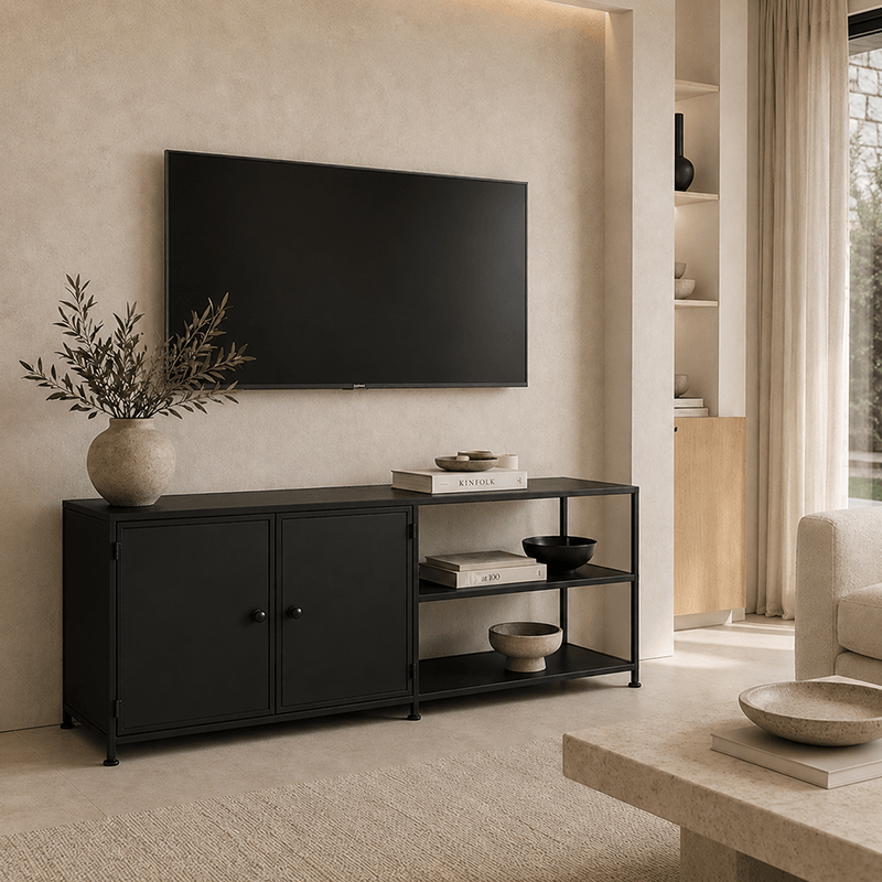 Minimalist Iron Frame TV Console