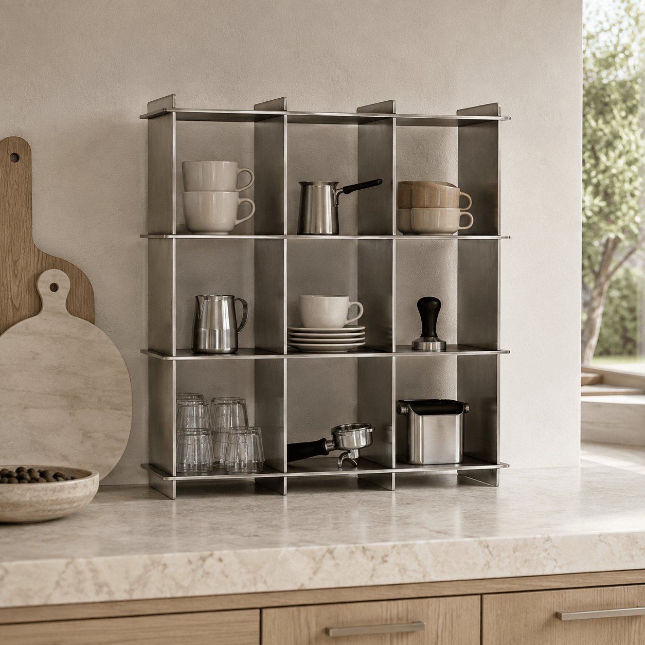 Minimalist Aluminum Cup Shelf