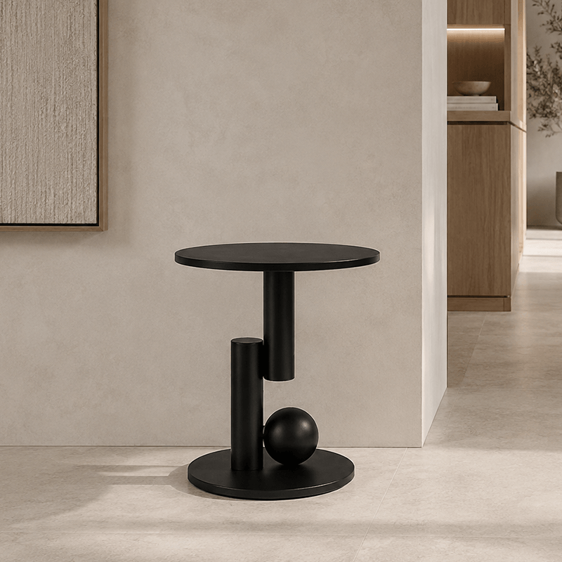 Sculptural Round Side Table