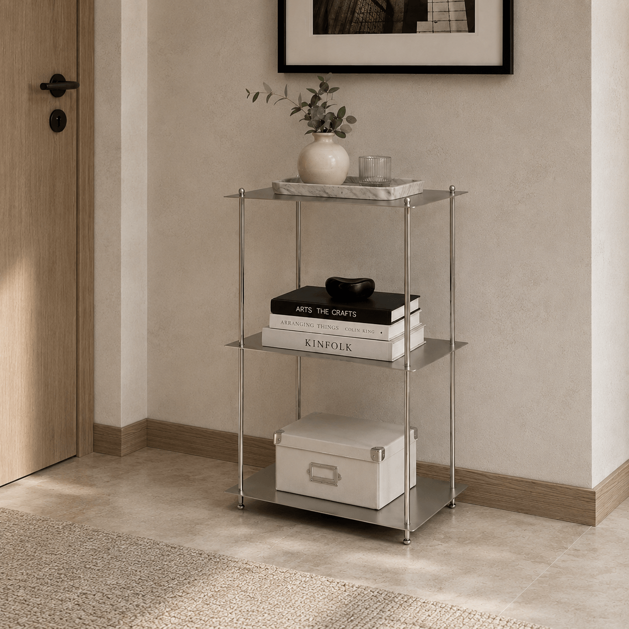 Modern 3-Tier Stainless Steel Storage Shelf