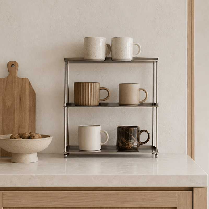Stainless Steel 3-Tier Cup Shelf