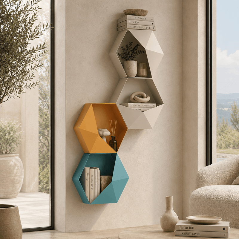 Nordic Geometric Metal Wall Shelf