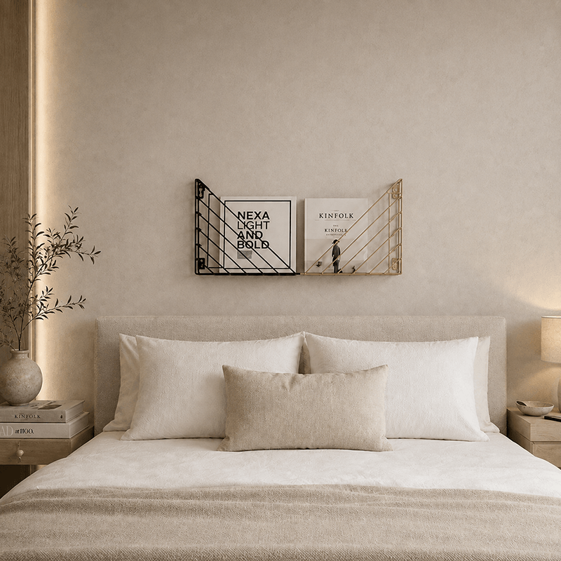 Geometric Metal Corner Wall Shelf