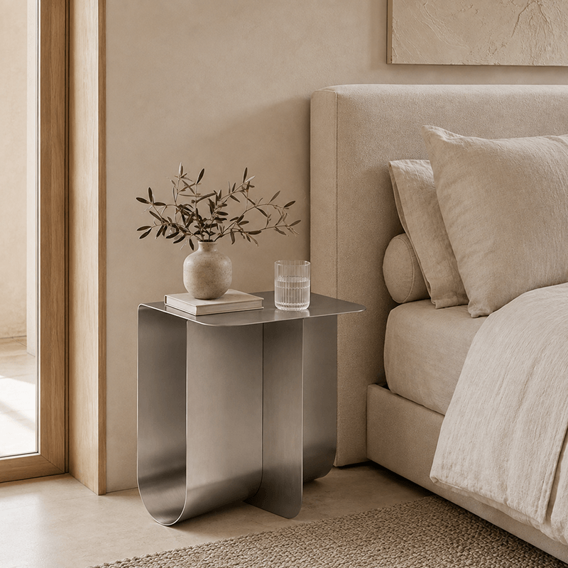 Sculptural Stainless Steel Coffee Table