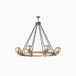 Round Chandelier with Crystal Glass Shades