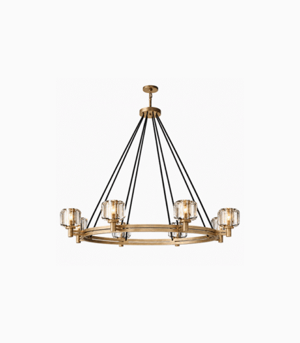 Round Chandelier with Crystal Glass Shades