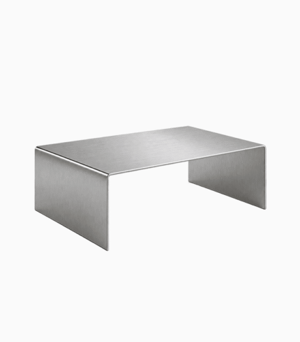 Sculptural Brushed Stainless Steel Coffee Table