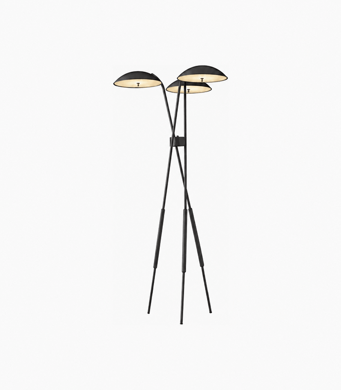 Floor Lamp with Three Sculptural Shades