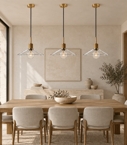Glass Shade Aluminum Pendant Light