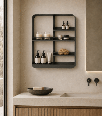 Nordic Wall-Mounted Metal Bathroom Shelf