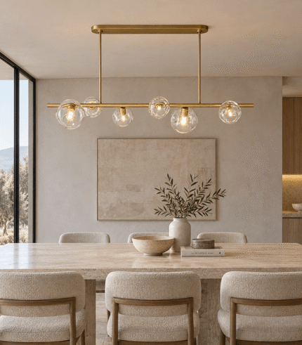 Linear Sculpted Glass Chandelier