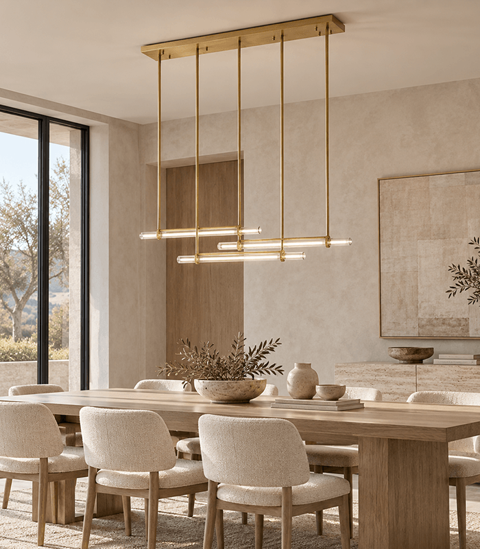 Triple-Bar Linear Chandelier