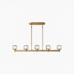 Linear Chandelier with Crystal Shades