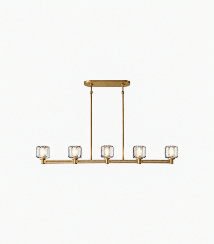 Linear Chandelier with Crystal Shades