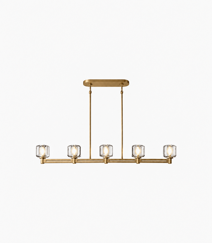 Linear Chandelier with Crystal Shades
