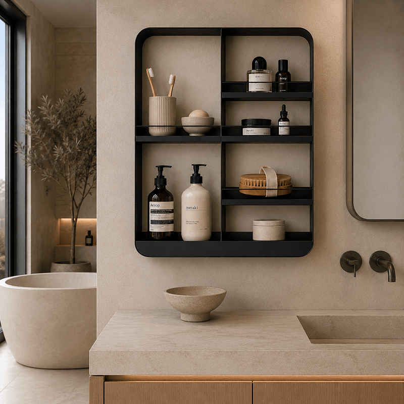 Nordic Wall-Mounted Metal Bathroom Shelf