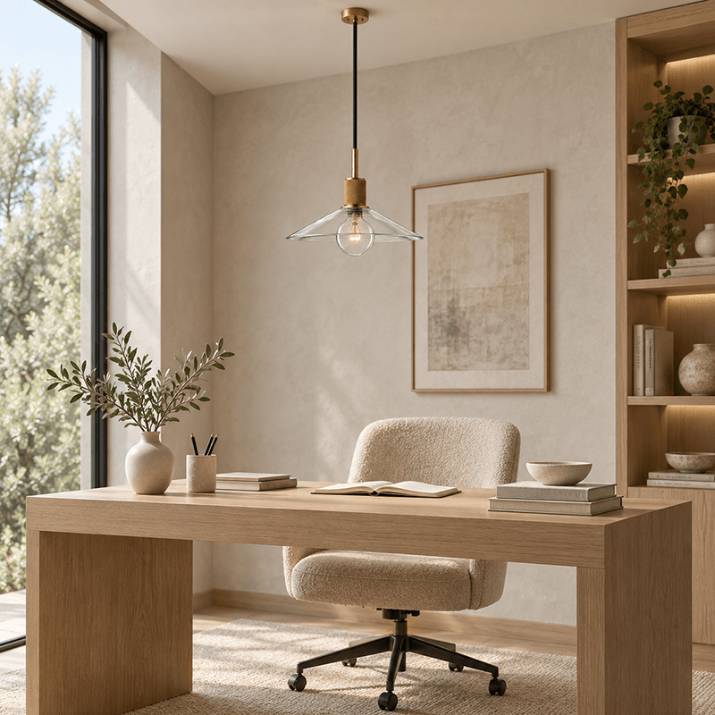 Glass Shade Aluminum Pendant Light